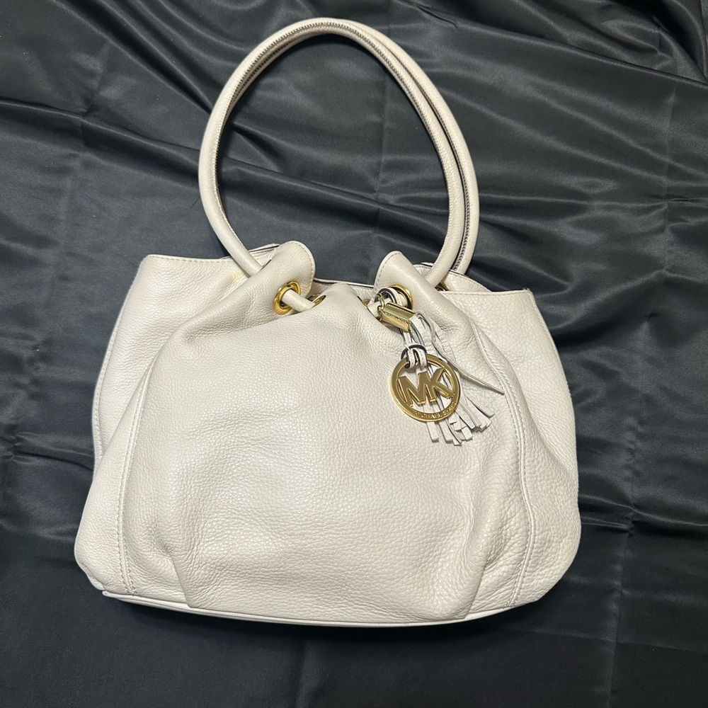 Michael Kors Cream Leather Hobo Bag - Picture 2 of 10